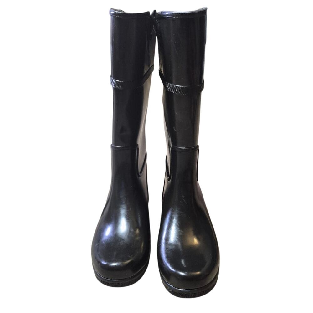 Black Sperry Knee High Rubber Rain Boots Women's Size 9